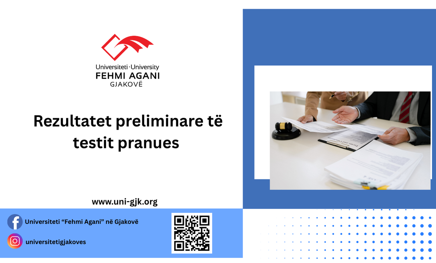 Preliminary results of the Bachelor's admission exam for the academic year 2025/2026